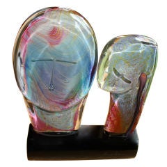 Dino Rosin large glass sculpture of a couple