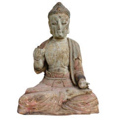Nicely carved wood Guanyin figure