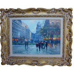 Antoine Blanchard Place du Pantheon Paris Street Scene