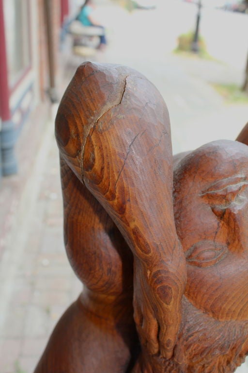 Folk Art Great wood carving of a nude female by Canadian Ivan Fainmel