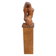 Great wood carving of a nude female by Canadian Ivan Fainmel