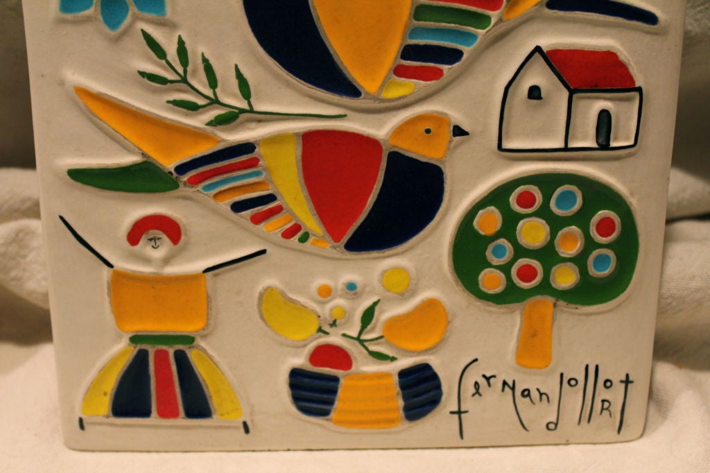 Salvadoran Fernando Llort ceramic plaque