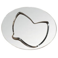 1970's Chromed steel and glass round coffee table