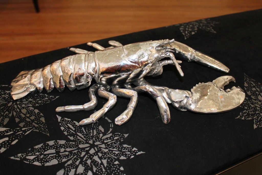 20th Century Electroplated silver-plate or nickel Lobster