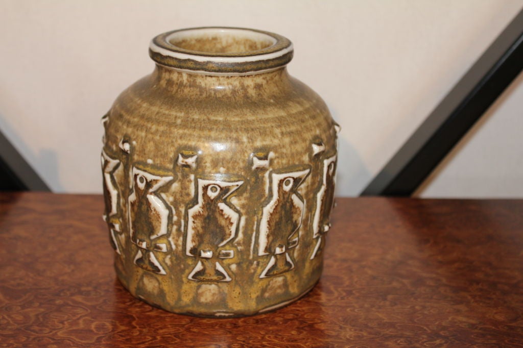 Bird decorated vase by Jorgen Mogensen for Royal Copenhagen