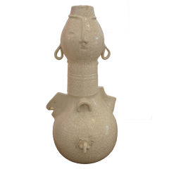 Unusual male/female ceramic with crackle glaze