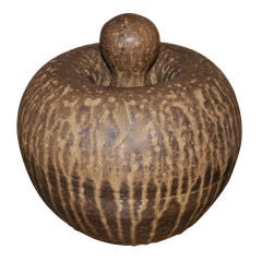 Ann Davenport studio stoneware vase with top
