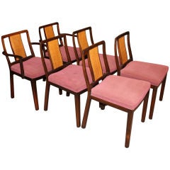 6 matching Edward Wormley for Dunbar cane back dining chairs