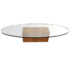 Harvey Probber   Glass and wood Surfboard table circa 1950's