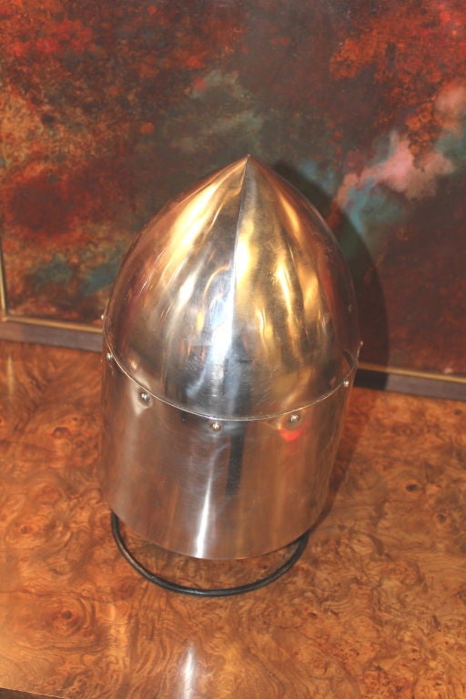 Steel Middle age movie prop steel and brass helmet