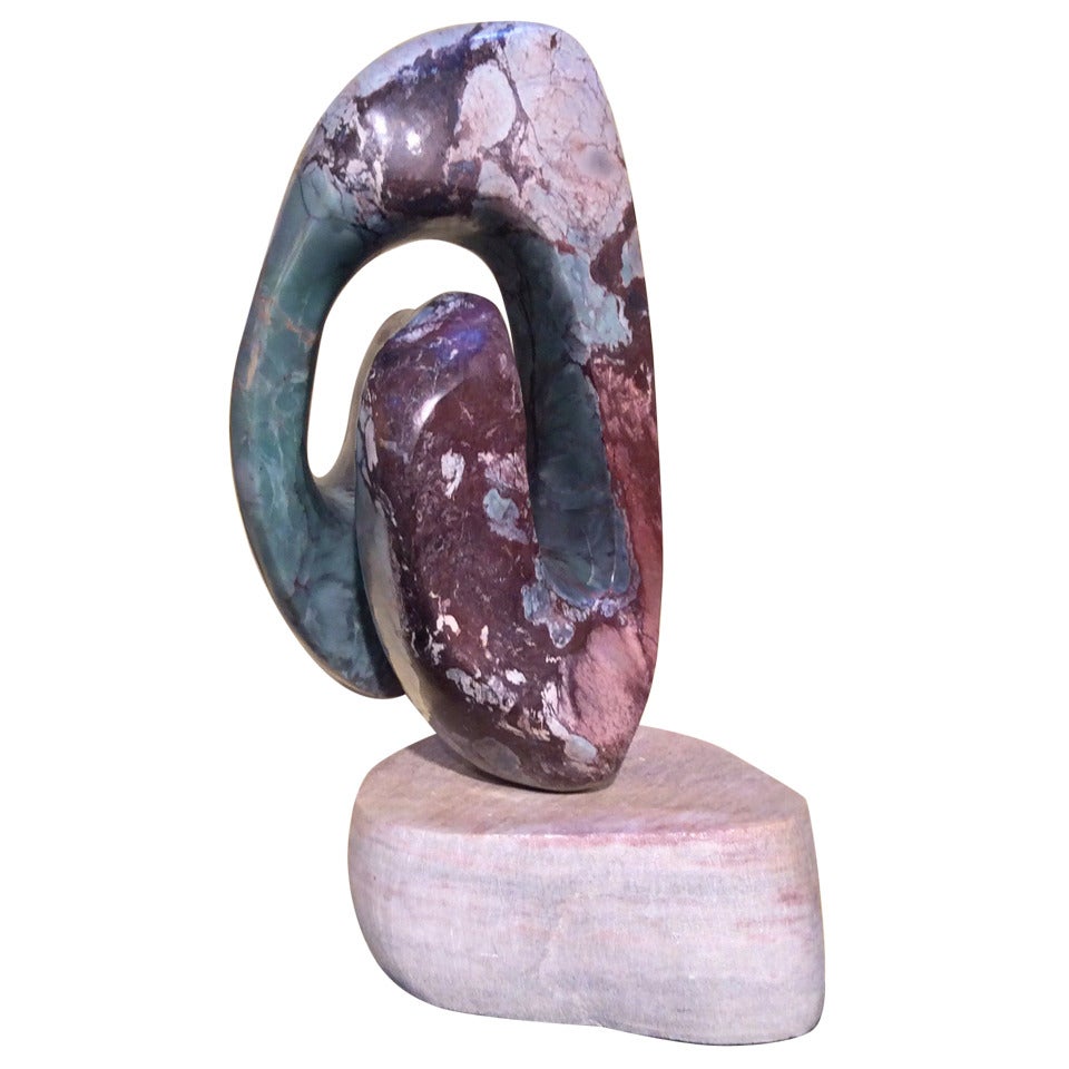 Large Abstract Unusual Colored Marble Sculpture