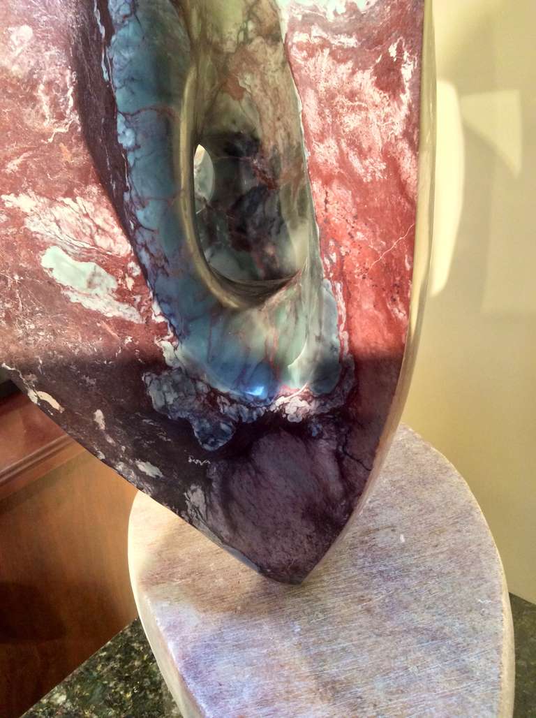 Large Abstract Unusual Colored Marble Sculpture 1