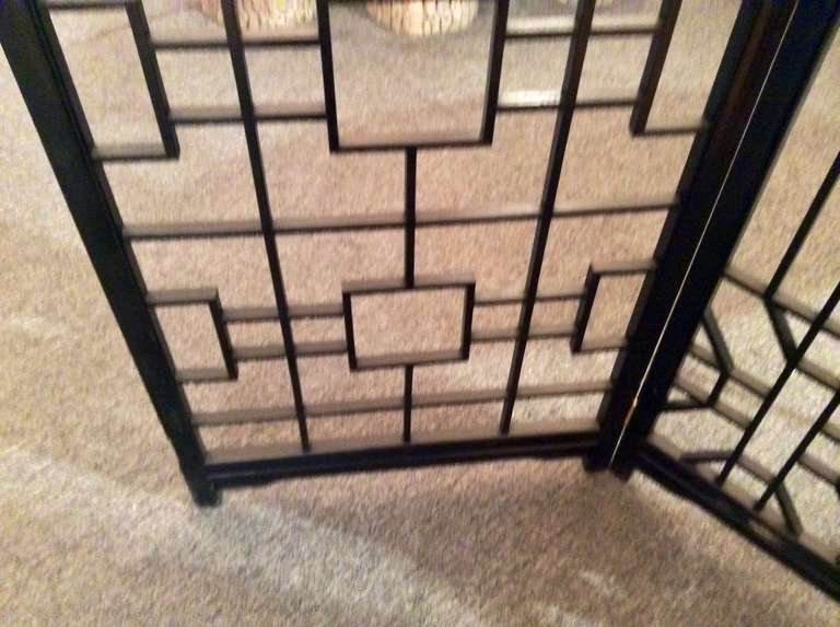 Geometric Asian Style Room Divider In Good Condition In Palm Springs, CA
