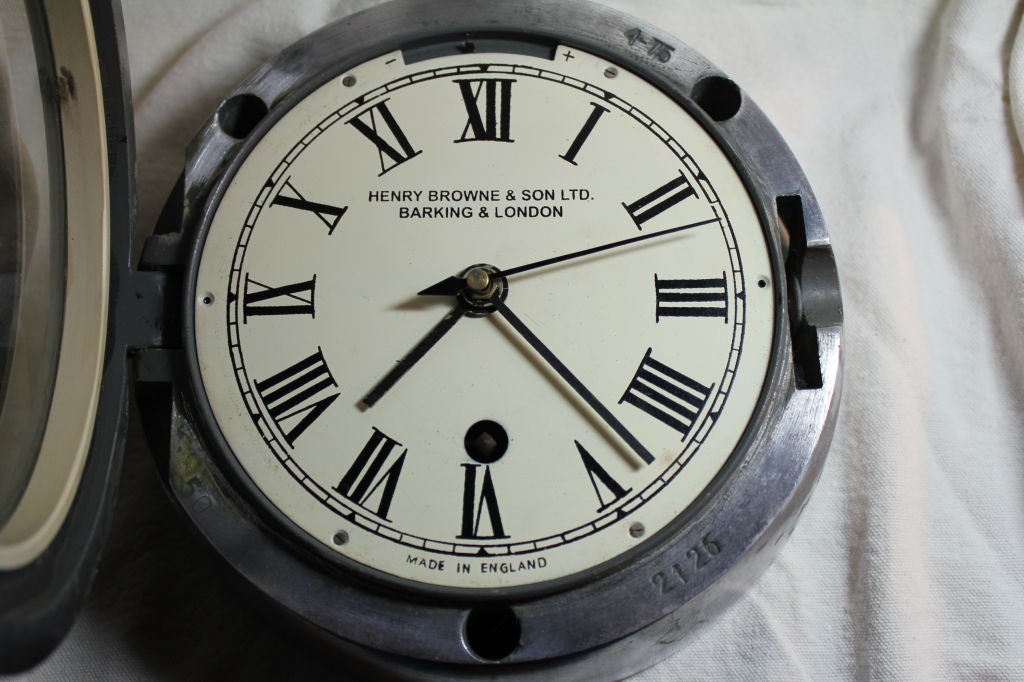 Vintage Henry Browne and Son, English Submarine clock at 1stDibs