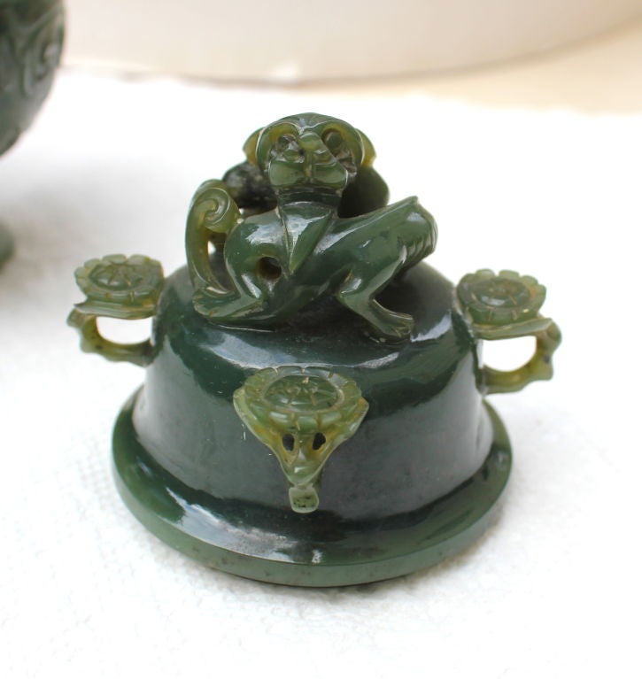 Early 20th century carved jade censor 1