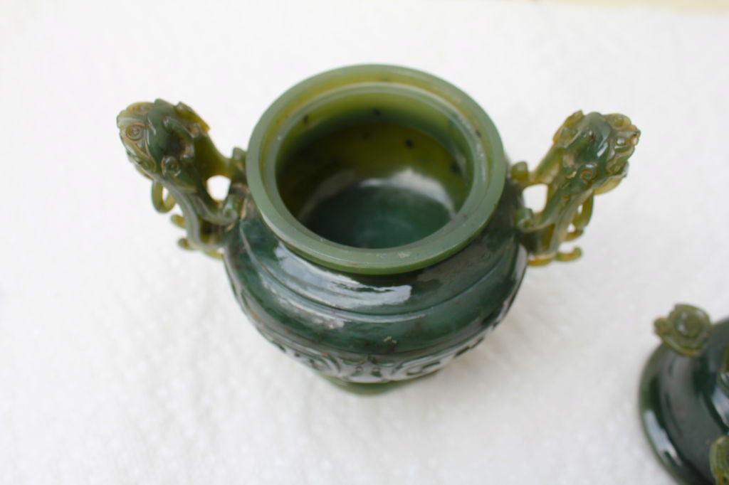 Early 20th century carved jade censor 3