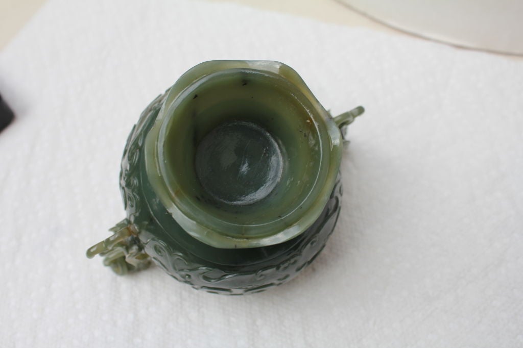 Early 20th century carved jade censor 4
