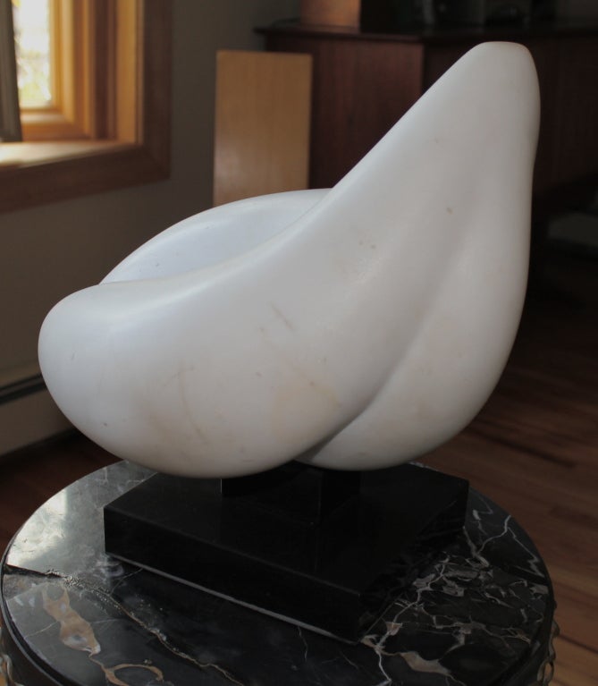 Mid-20th Century Abstract White Marble Sculpture