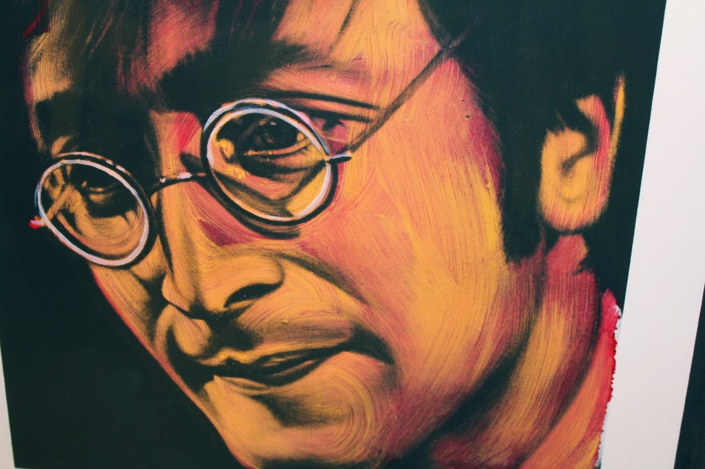 Pintura sobre papel de Ron English de John Lennon y Groucho Marx siglo XX en venta