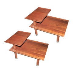 Pair Willett Furniture Trans East Solid Cherry Side End Tables