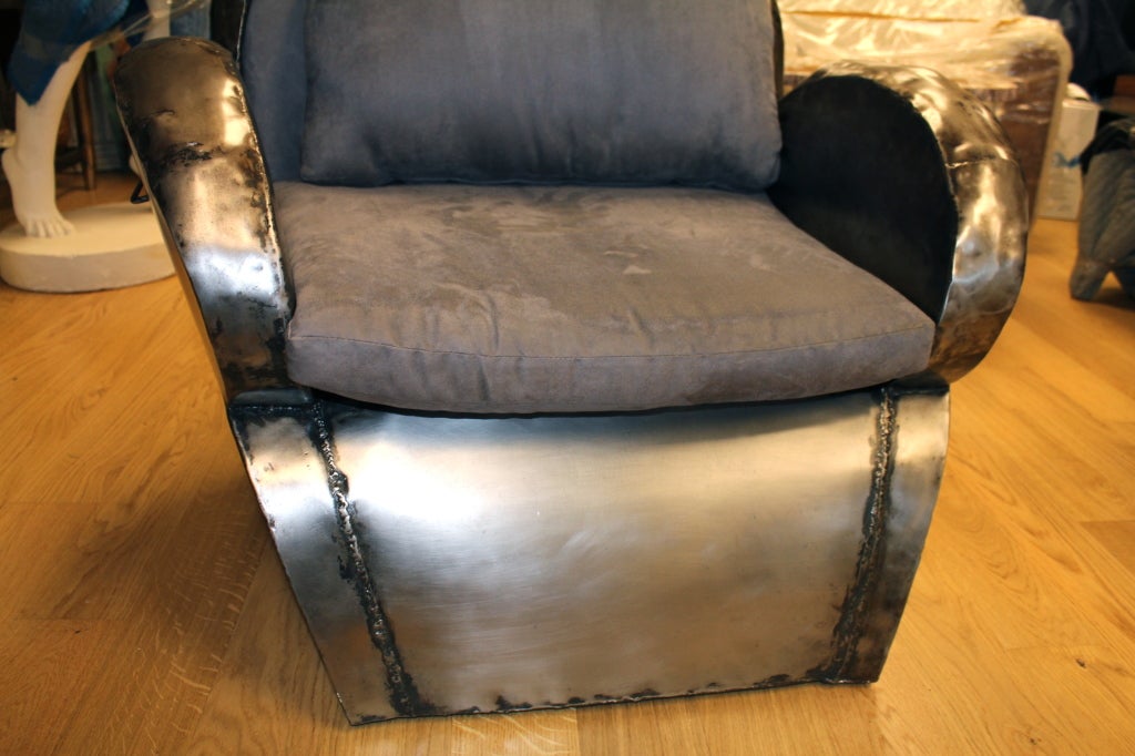 Late 20th Century Hand Welded Unusual Steel Chair For Sale