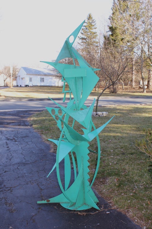 Folk Art Monumental Waylande Gregory Iron Bird Sculpture