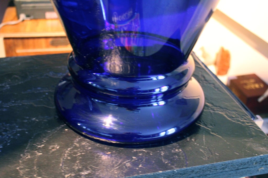 large blue floor vase
