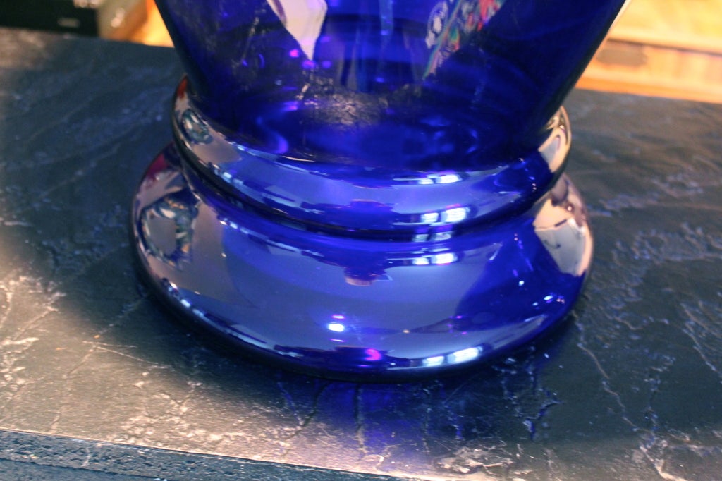 large blue vases