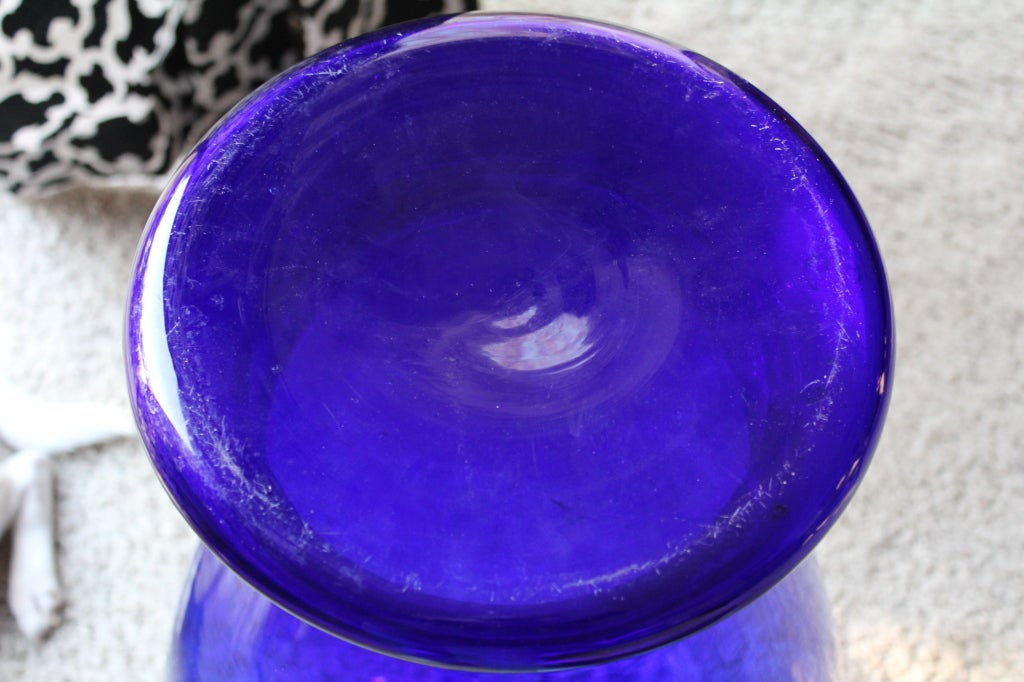 Mid-20th Century Large hand blown cobalt blue floor vases