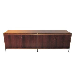 Harvey Probber rosewood and brasss credenza sideboard