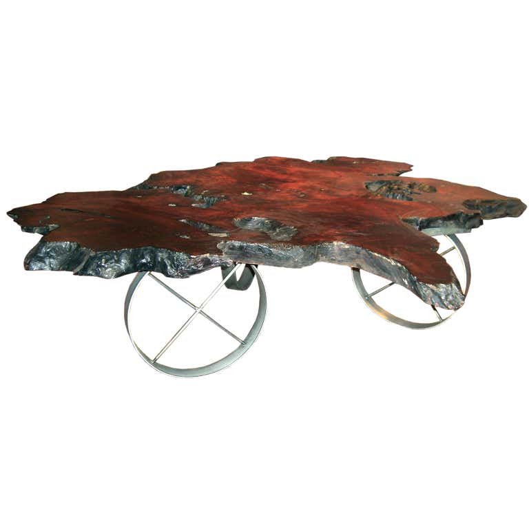 Free Form Solid Burl Wood Coffee Table At 1stDibs