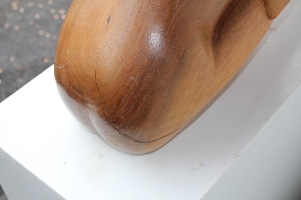 Large nude hand carved wood sculpture 2