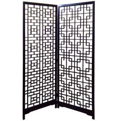 Vintage Asian Wood Room Divider or Screen