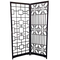 Vintage Geometric Asian Style Room Divider