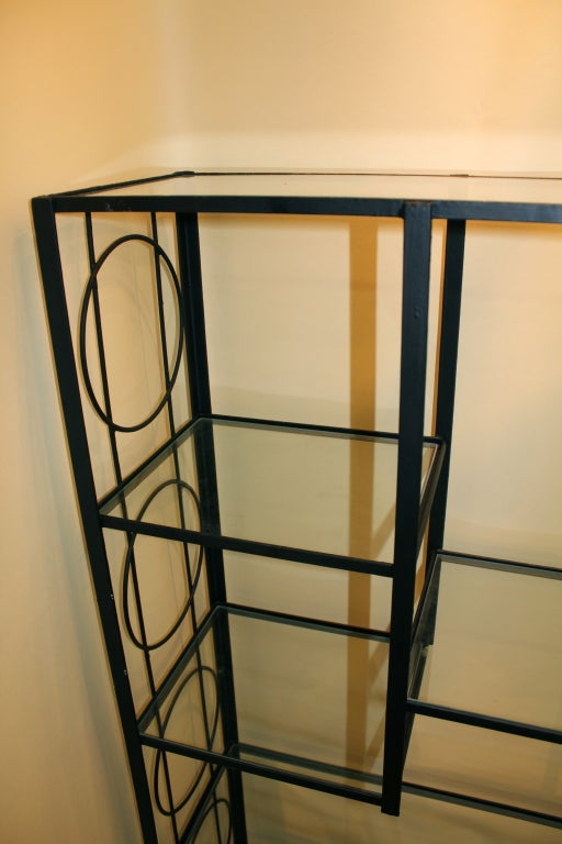 Frederick Weinberg Glass and iron etagere In Good Condition In Palm Springs, CA