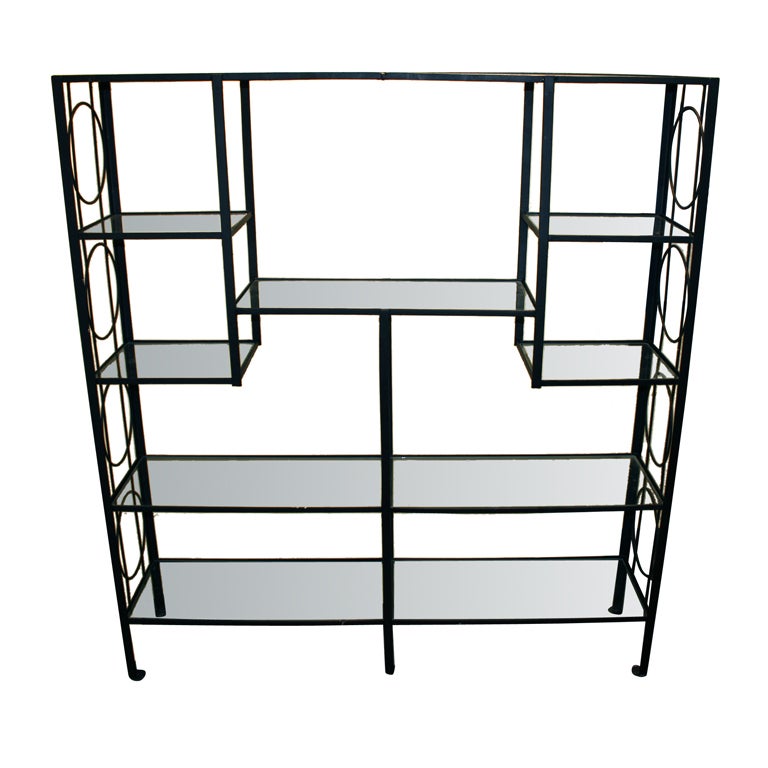 Frederick Weinberg Glass and iron etagere