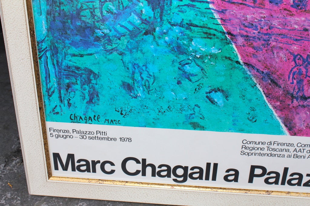 Late 20th Century Chagall Exhibition Poster for a Pitti Palace Exhibition, 1978