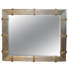Faux Bamboo and rope detailed mirror
