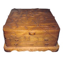 Vintage "Tree of Life" Hand Carved Writing Box by David & Penny Square