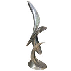 Bill Keating abstract aluminum sculpture 1981 Dolphins