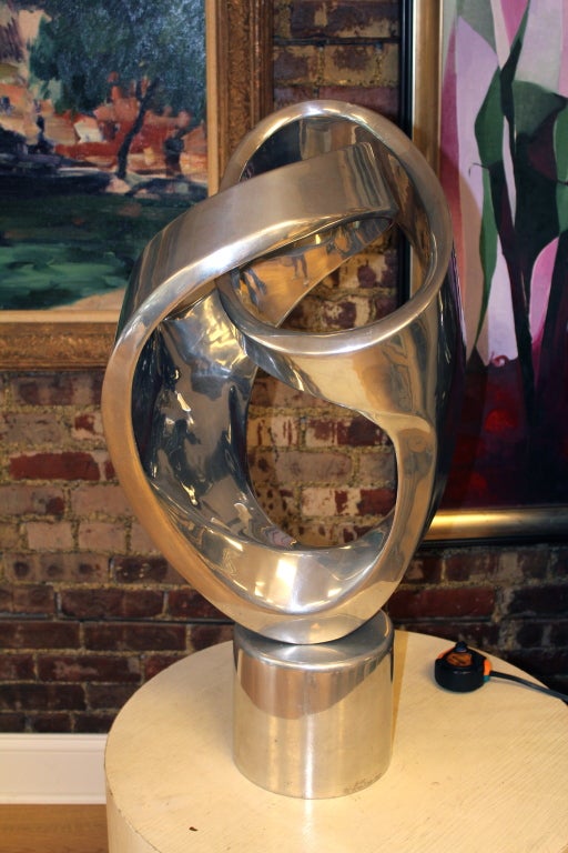 20th Century Bill Keating aluminum abstract sculpture Renewal