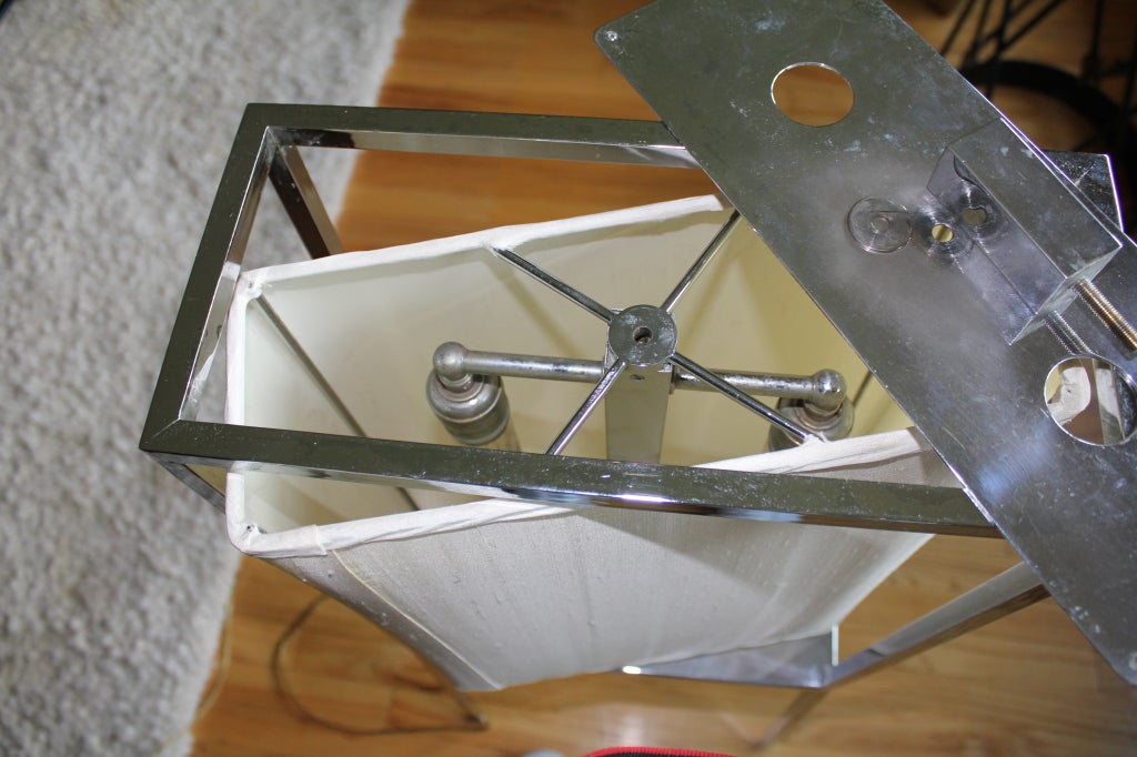 Unusual Chrome Standing Lamp For Sale 2