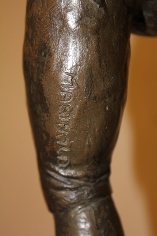 John Henry Manhold Terracotta of a Football Punter 1960's 2