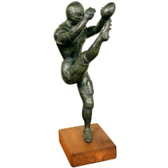 Vintage John Henry Manhold Terracotta of a Football Punter 1960's