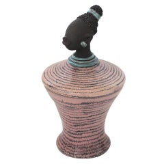 Covered Vessel Decorated With An African Princess Bust