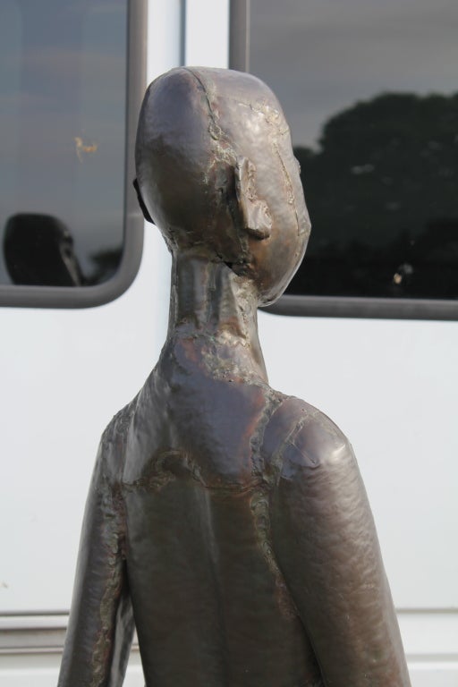 Copper Life size copper sculpture nude boy by Ludvik Louis Durchanek