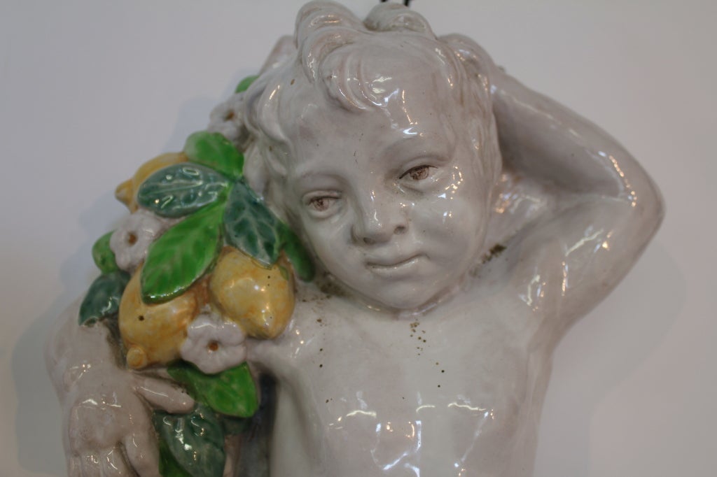 Majolica cherub or Putti