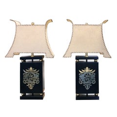 Pair of 1950
s Asian Motif Lamps