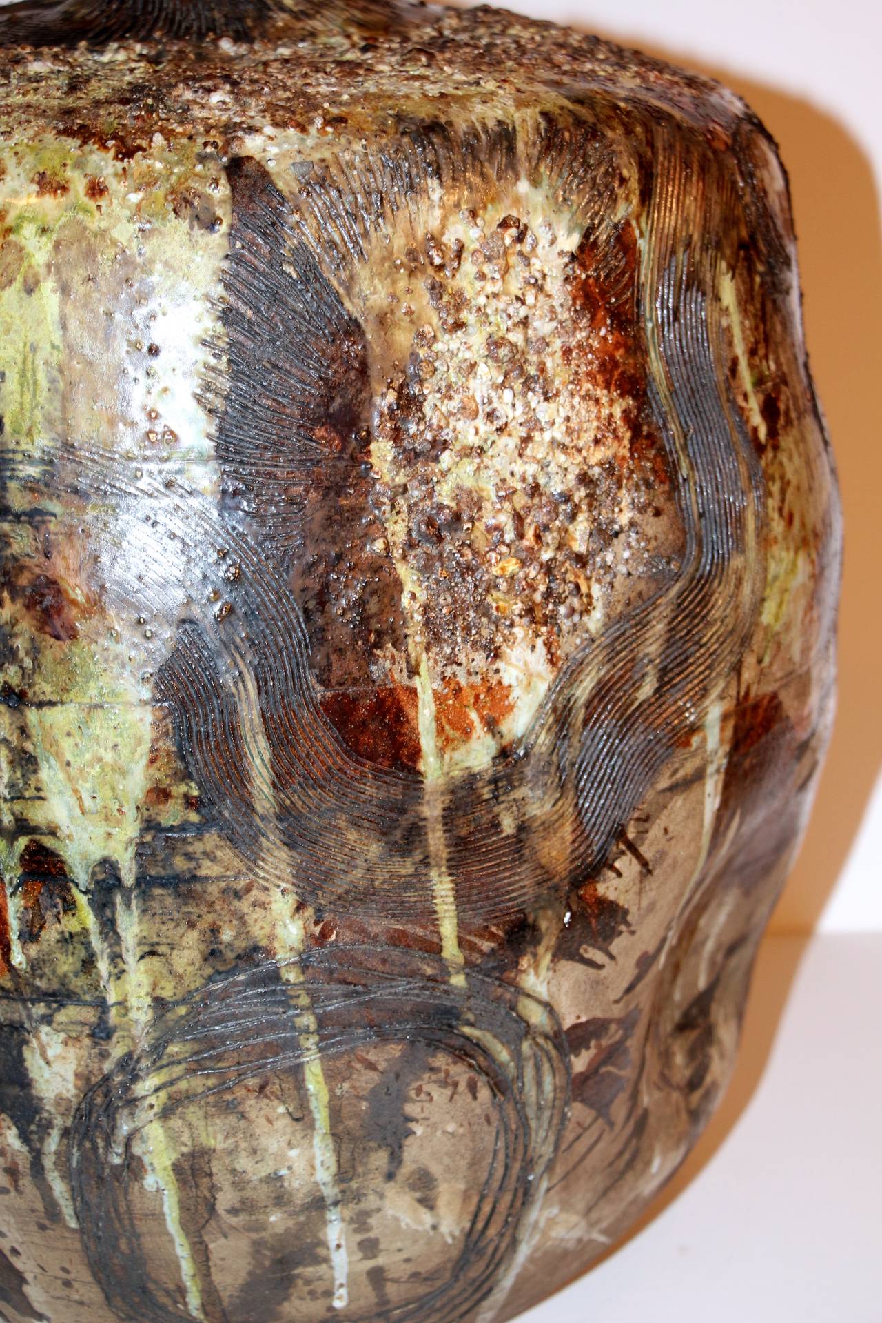 Late 20th Century Monumental Ceramic Vase by J. David Broudo