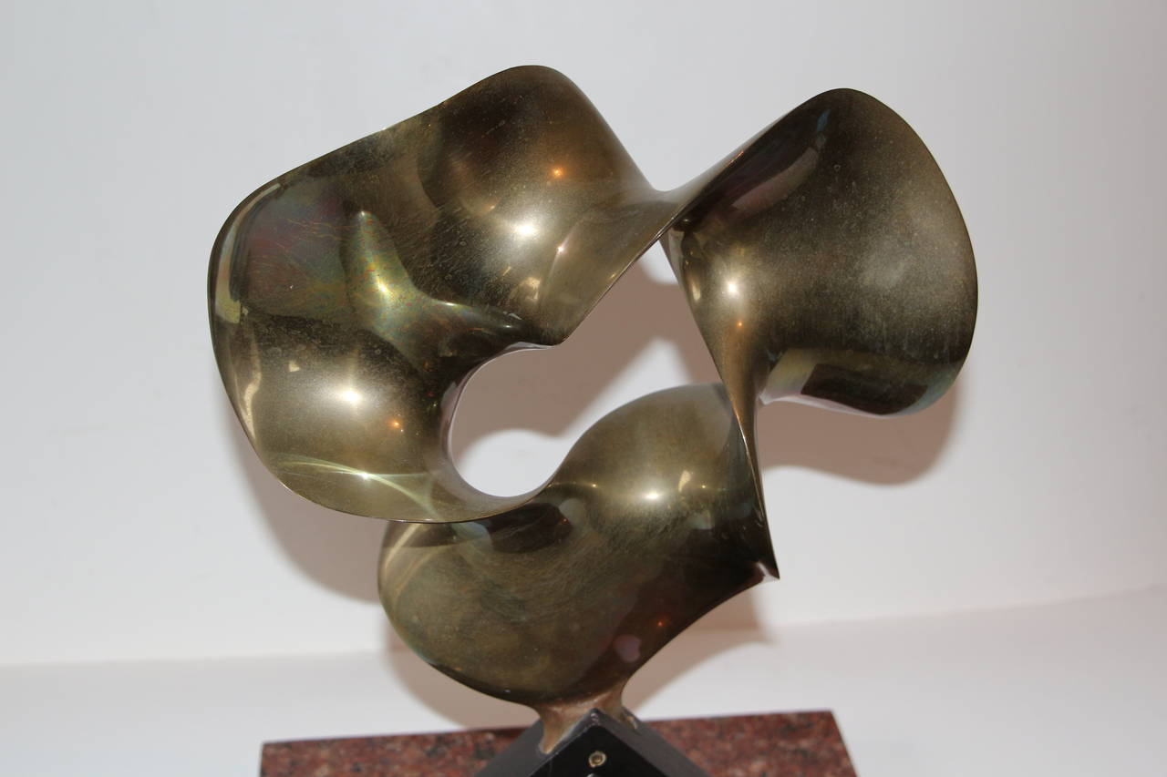 Fred Schumm Bronze, Wood and Marble Sculpture, 1989 For Sale 1